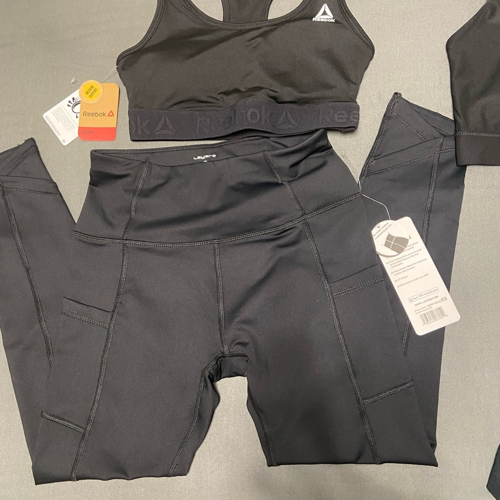 Reebok Sports Bra XS & Layer 8 Leggings XS BNWT Set